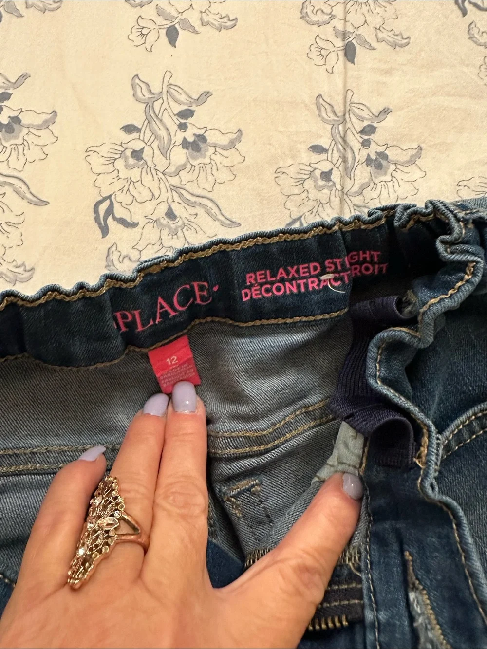 New Children’s raw Hem Dark Blue Denim Jeans smoke free home